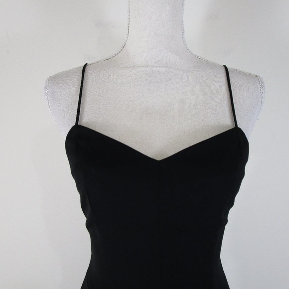 L'Agence Solid Black Spaghetti Strap Sheath Dress 0 - Picture 4 of 12